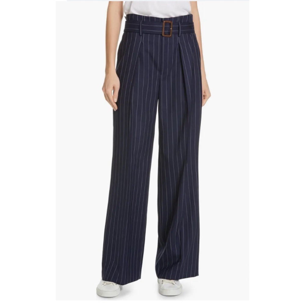 POLO RALPH LAUREN Pinstripe Wool Wide Leg Pants